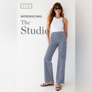 AYR Blue and White Striped Women Jeans